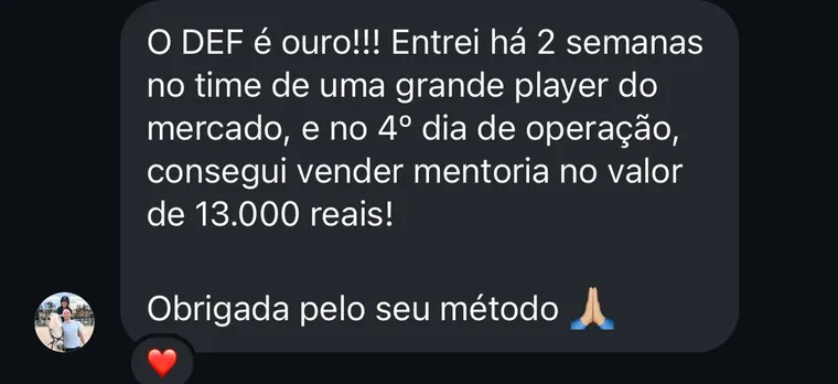 Print de resultado de aluno aplicando o método